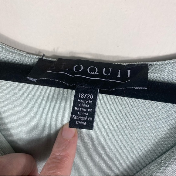 Eloquii Mint Green Layered top with draped bodice. Sz 18/20 - Picture 7 of 7